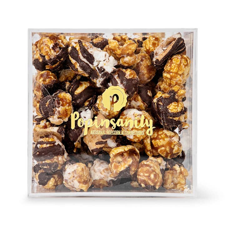 Popinsanity Popcorn & Confections - Wholesale Popcorn - S'mores Gourmet Popcorn - Fancy Acrylic Gift Box2