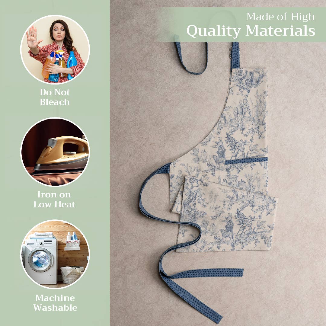 Maison d'Hermine - Design in Every Thread - Wholesale Apron - Apron 100% Cotton - Everyday Cooking - The Miller - Blue2