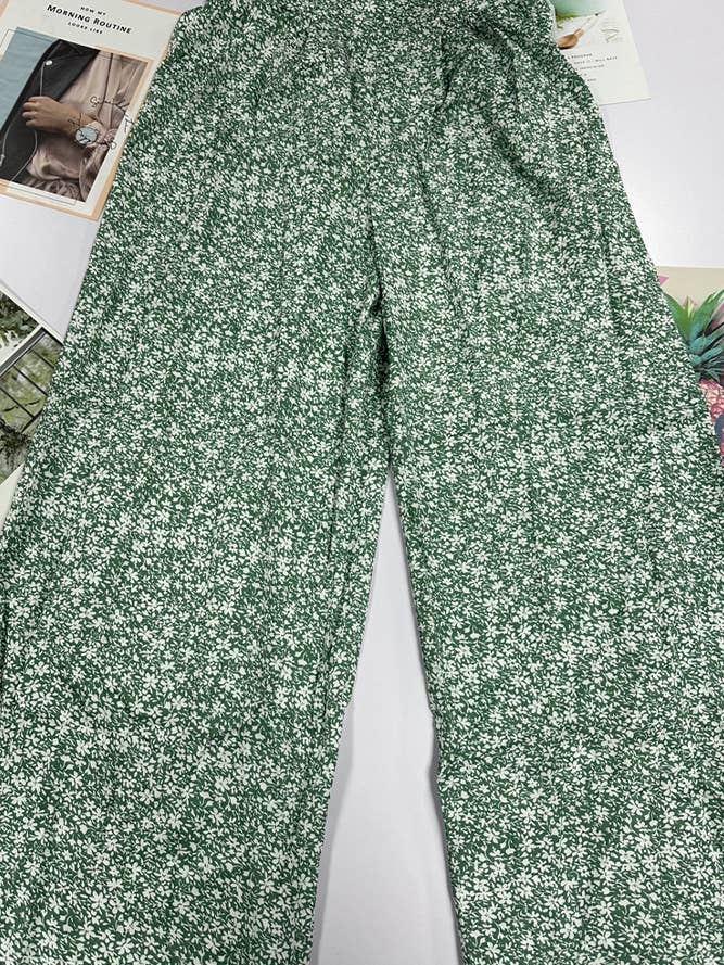 UNISHE - Wholesale Broek - Dames - Hoge Taille Wijde Pijpen Bloemenbroek ZK249111