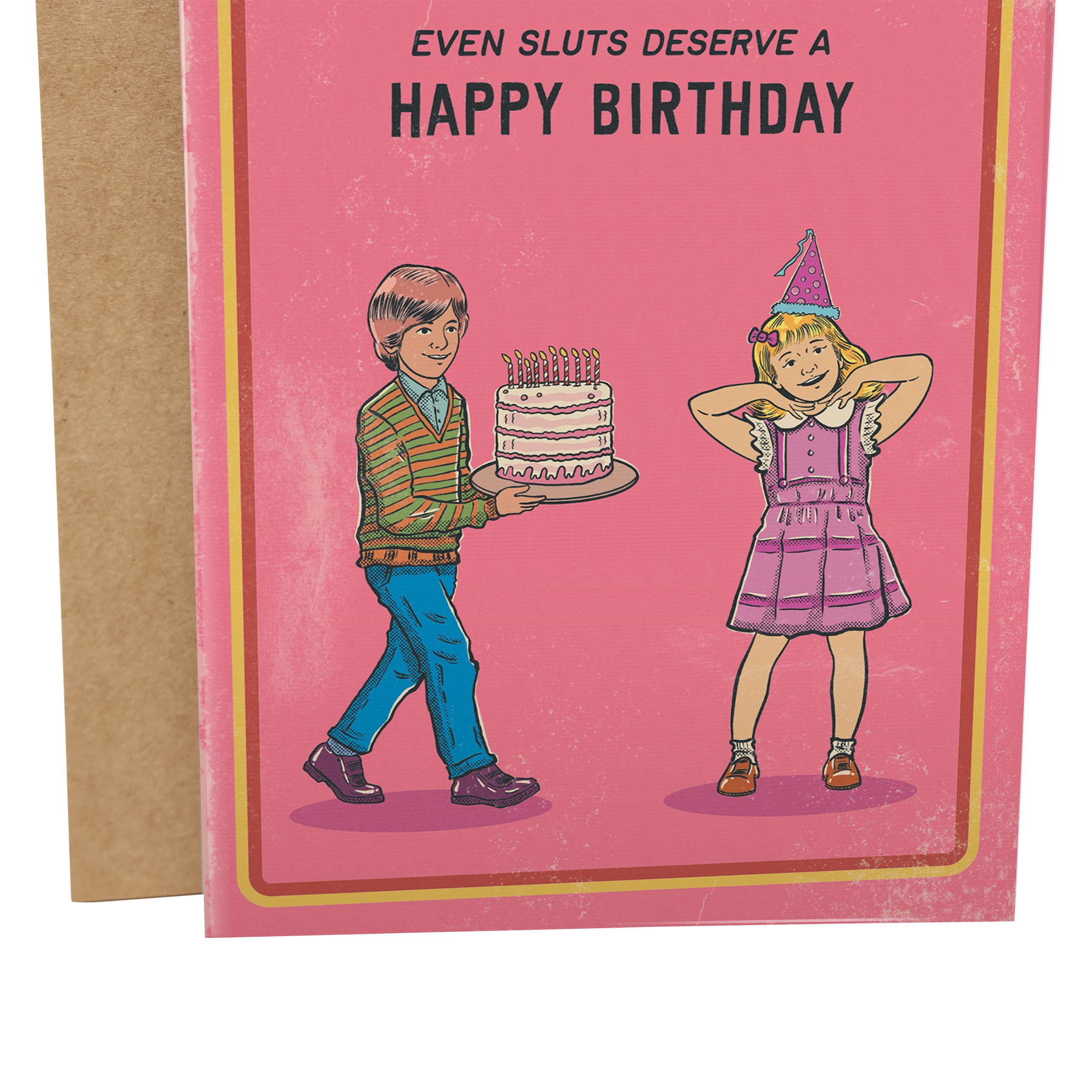 Sleazy Greetings - Wholesale Birthday Card - Even Sluts Deserve A Happy Birthday - 70's Vintage3
