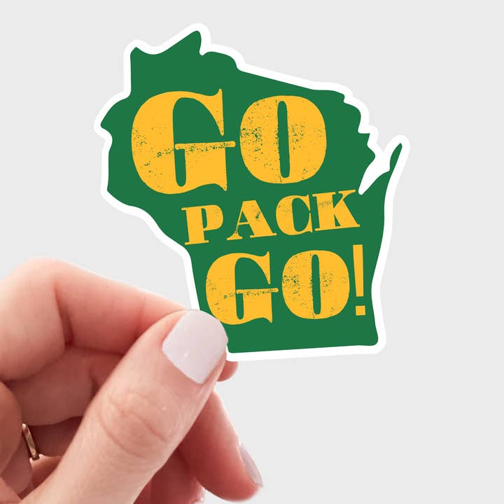 Go Pack Go Sticker - Green Bay, Wisconsin, football, Packers for wholesale by Yarnival