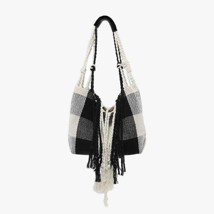 Jen & Co. - Wholesale Satchel - Women's - *SALE* M2092 June Plaid Handwoven Satchel