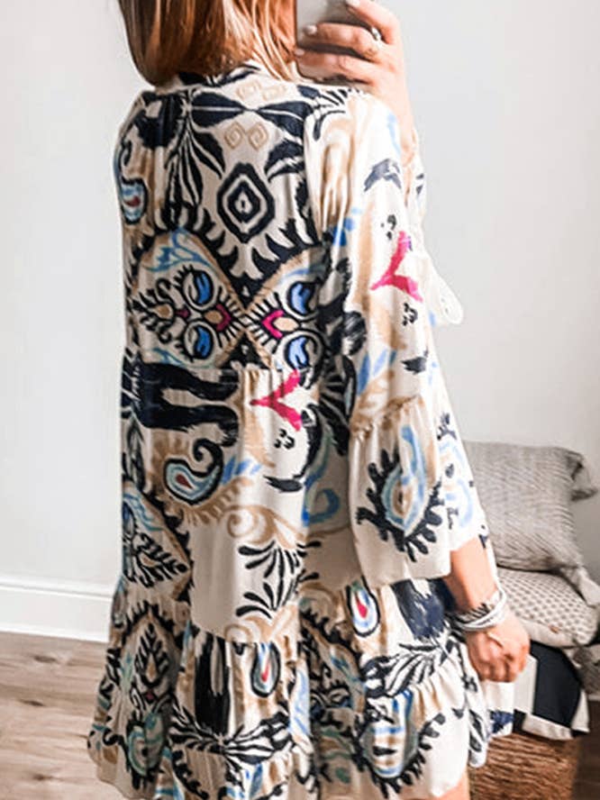 Multi Vintage Ethnic Print Dress ZK2388 for wholesale on Faire1