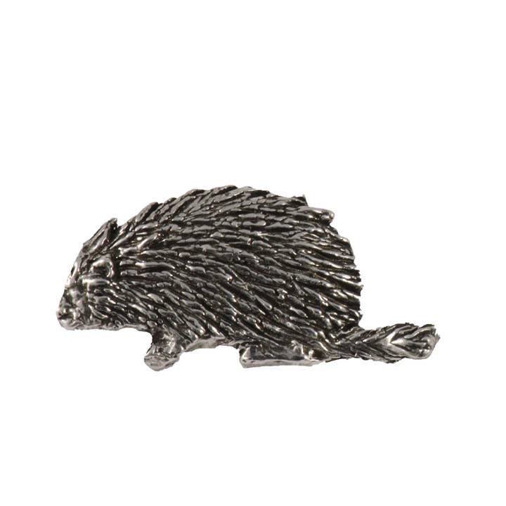 Porcupine Pewter Lapel Pin or Magnet M178 for wholesale by Creative Pewter Designs