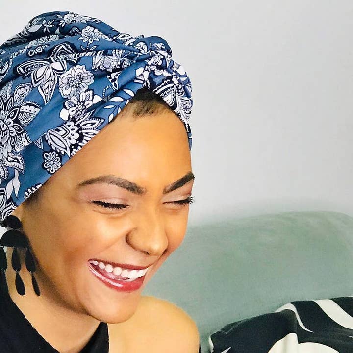 Kvinders Turban - Blå Vineyards | Hårpleje for engroshandel hos OKIYAH