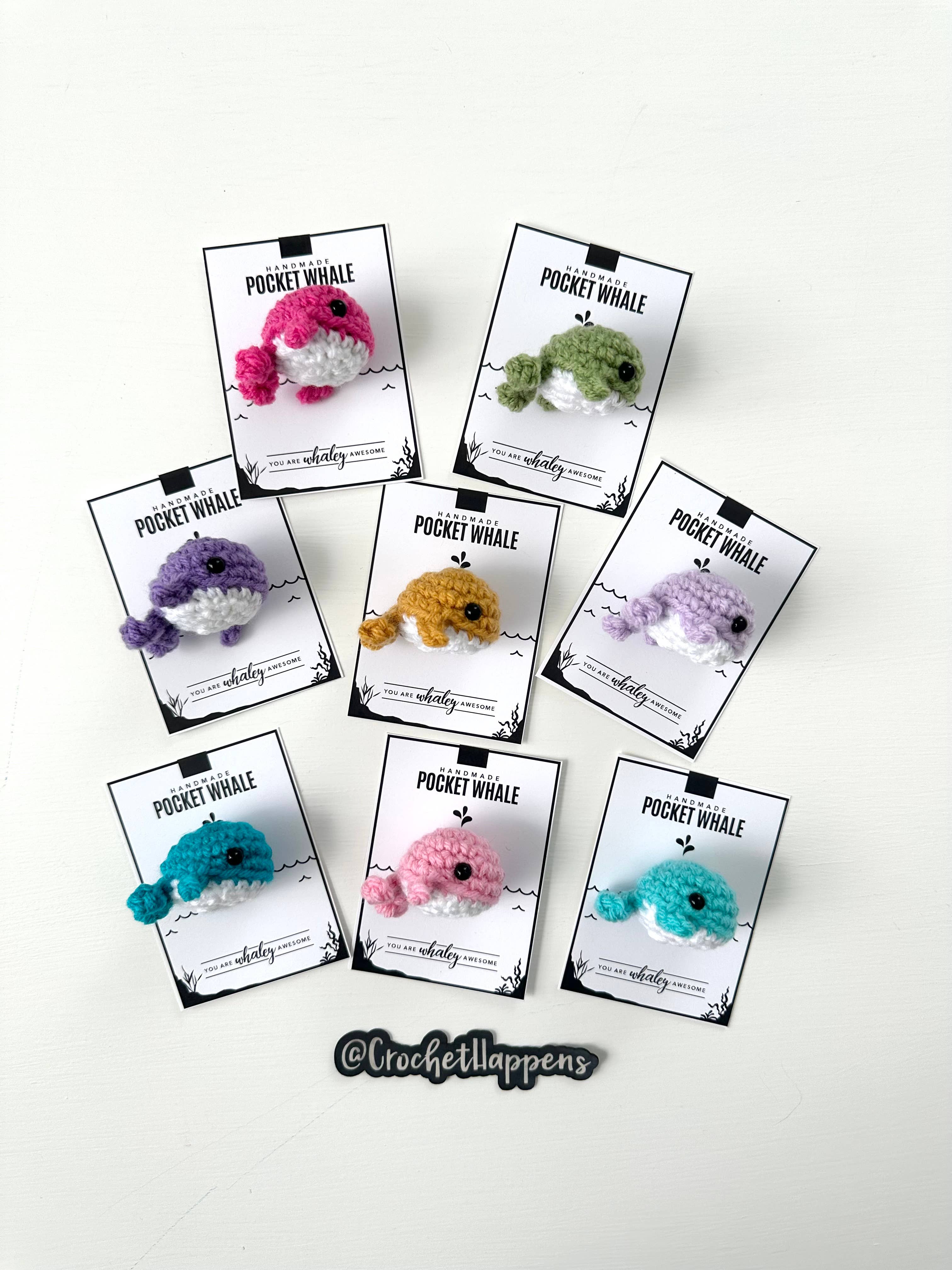 Crochet Happens - Wholesale Stuffed/Plush Toy - Kids & Baby - Pocket Whales - Set of 8 - Made to Order2