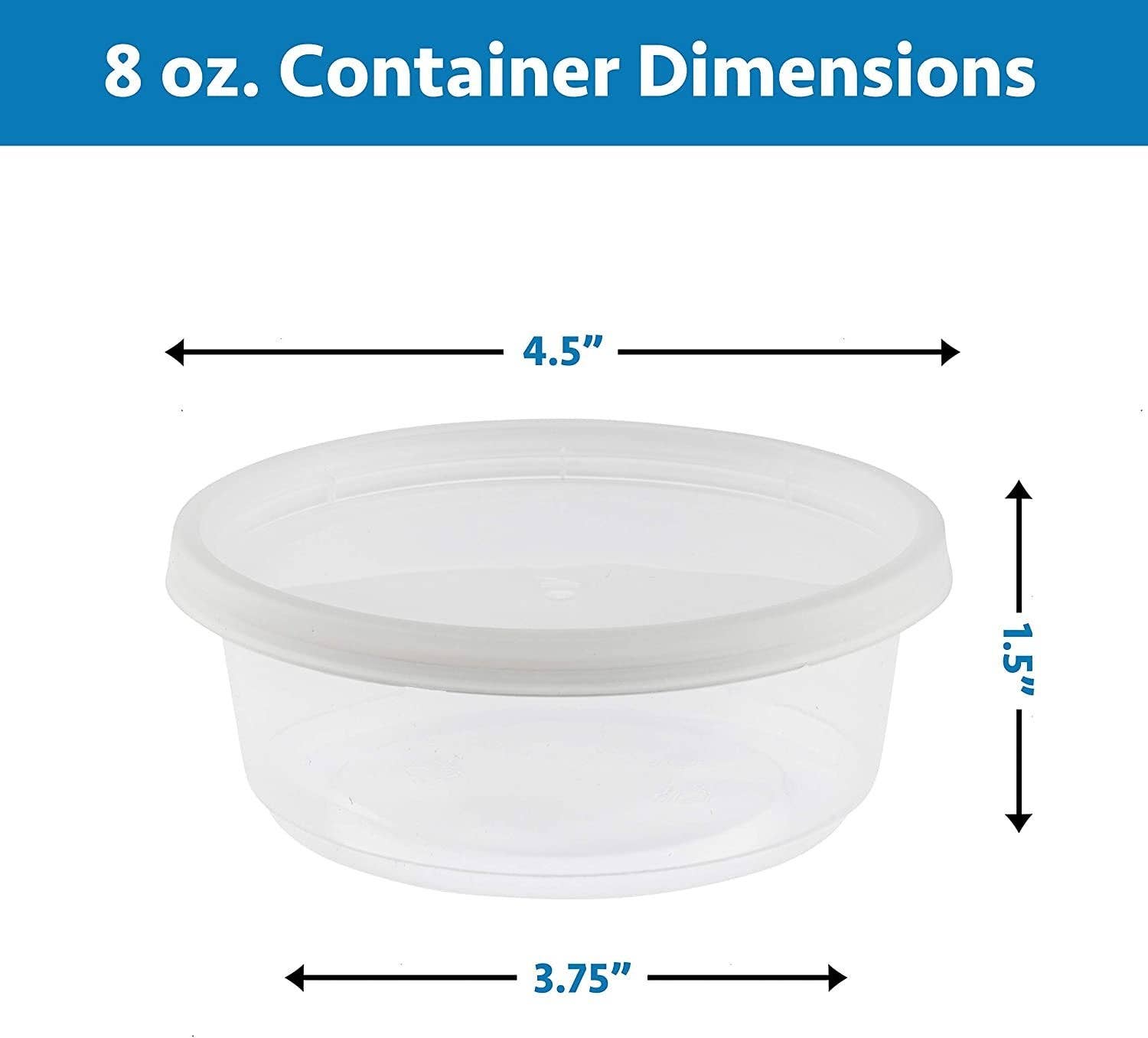 singleware – wholesale Matlåda – 8-ounce Clear Deli-behållare med lock | Stapelbar, BPA-fri matlagringsbehållaruppsättning | Återvinningsbar rymdbesparare lufttät behållare för köksförvaring, måltidsförberedelse, ta ut | 40-pack3