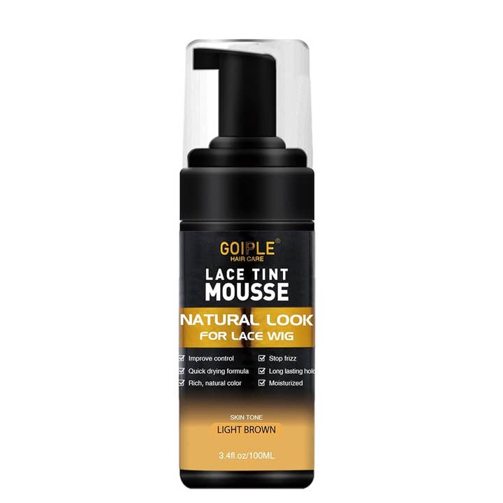 KT Supply - Wholesale Hair Styling Gel/Mousse - Goiple Lace Tint Mousse Light Brown,3.4oz