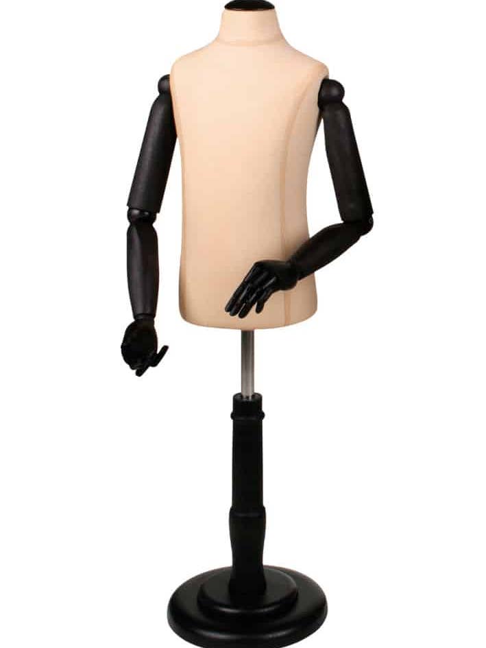 MODE FORM BARNS FÖNSTER BYST MED TRÄ ARM 3/4 år för wholesale av SUDMANNEQUIN