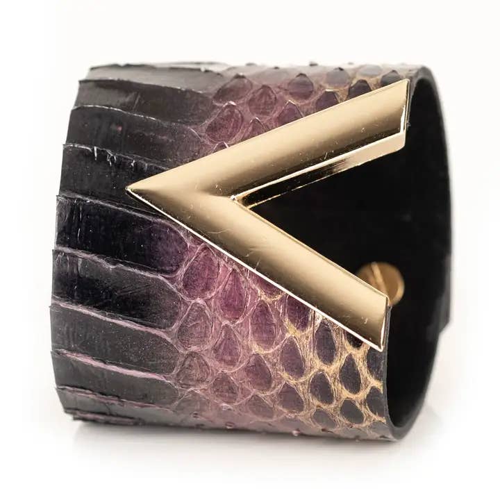 Gold Arrow Leather Cuff Bracelet Obsidian Direction for wholesale by The Dark