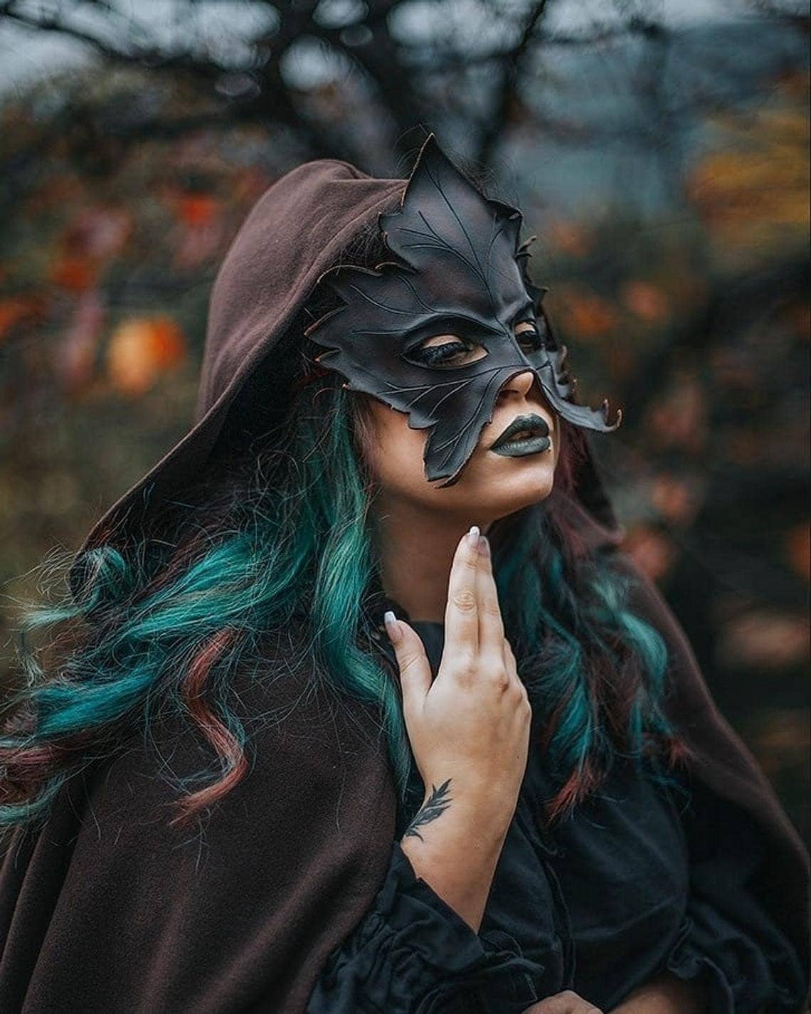 Costurero Real - Vendita all'ingrosso Costume di carnevale - Uomo - Foglia marrone in pelle d'acero Druido Autunno Natura Foresta Woodland2