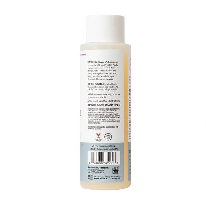 Pet Palette Distribution - Wholesale Pet Shampoo - Dog - Skout's Honor Probiotic Shampoo Conditioner Itch Relief 16oz