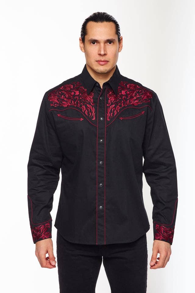 Rodeo Clothing - Venta al por mayor Camisa - Hombre - Camisa Vaquera de Hombre con Bordado-PS500L-EC-5454