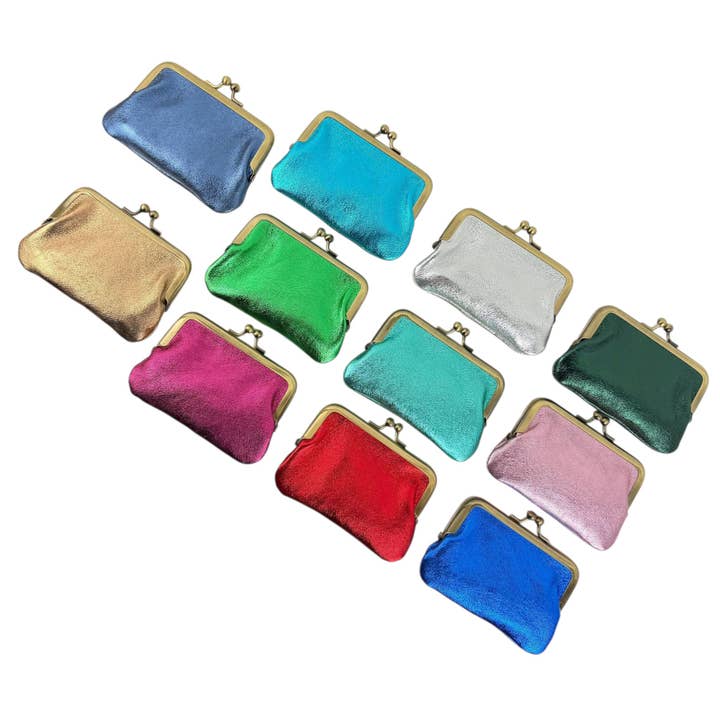 Italian Leather Wallet with Click and High Quality. Metallic for wholesale by Chenson & Gorett