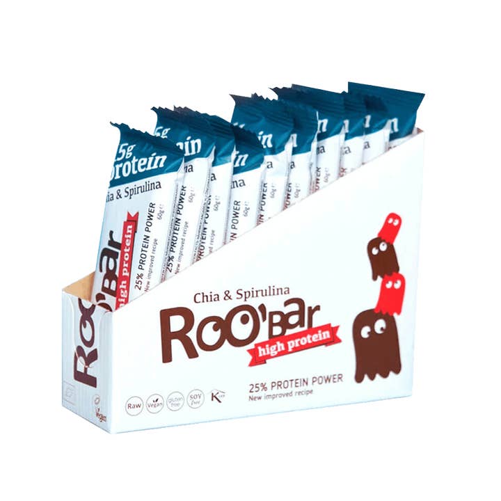 Smart Organic - Wholesale Snack Bar - Protein Chia & Spirulina Bar, Bio, Roobar, 60g1