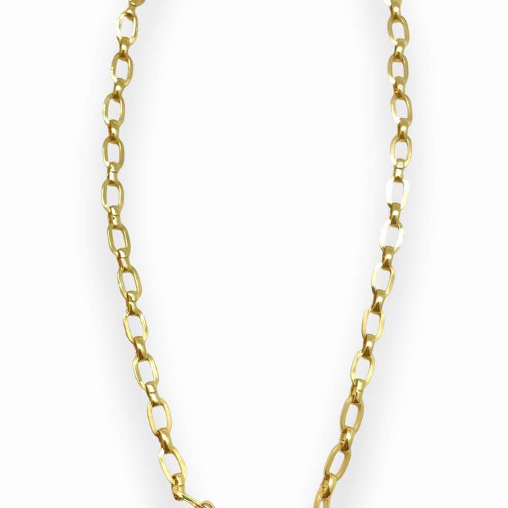 Shiver + Duke - Wholesale Link & Chain Necklace - Gold Rectangle Chain