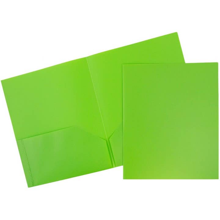 JAM PAPER - Wholesale Folders - Plastic 2 Pocket POP Durable School Folders, 6-Pack