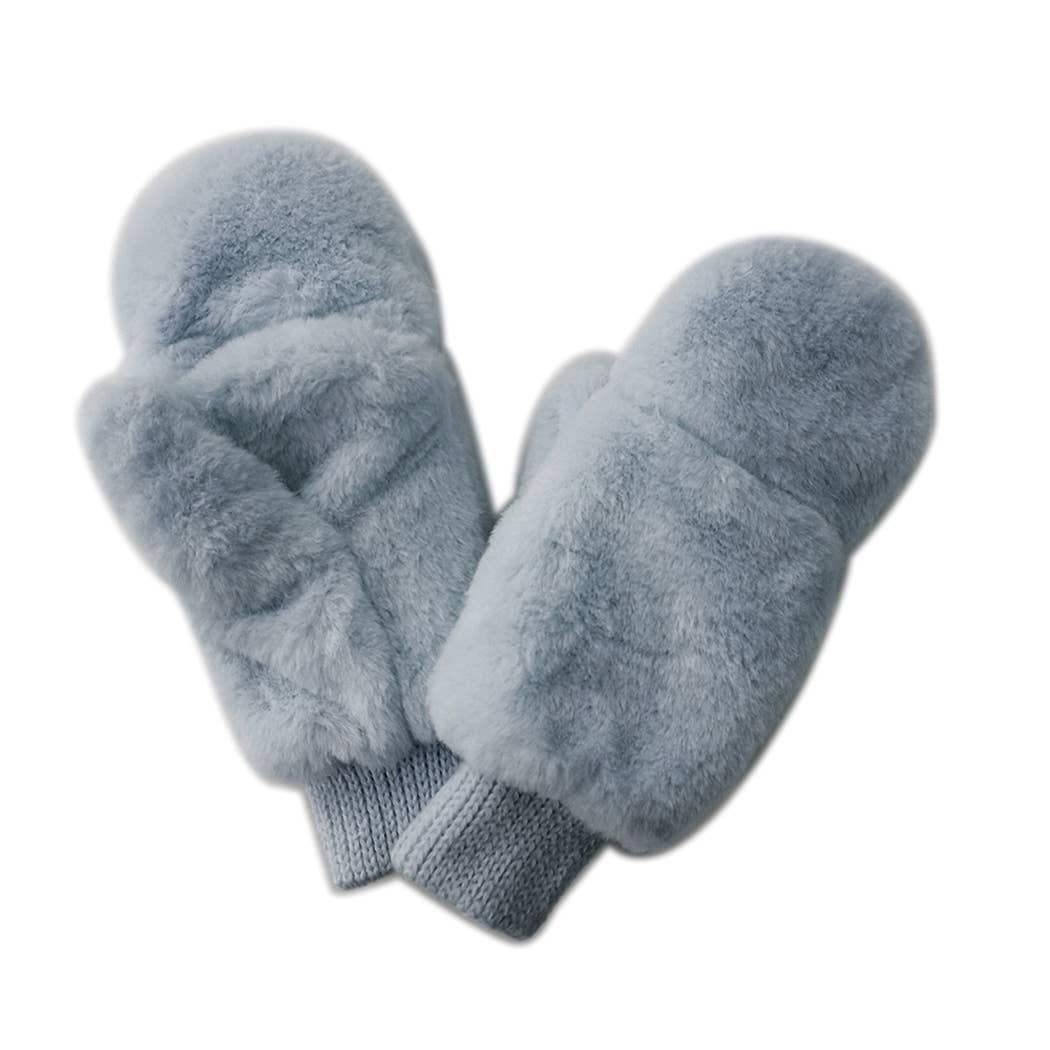 Fashion City - Wholesale Mittens - Women's - Solid Faux Fur Mittens3