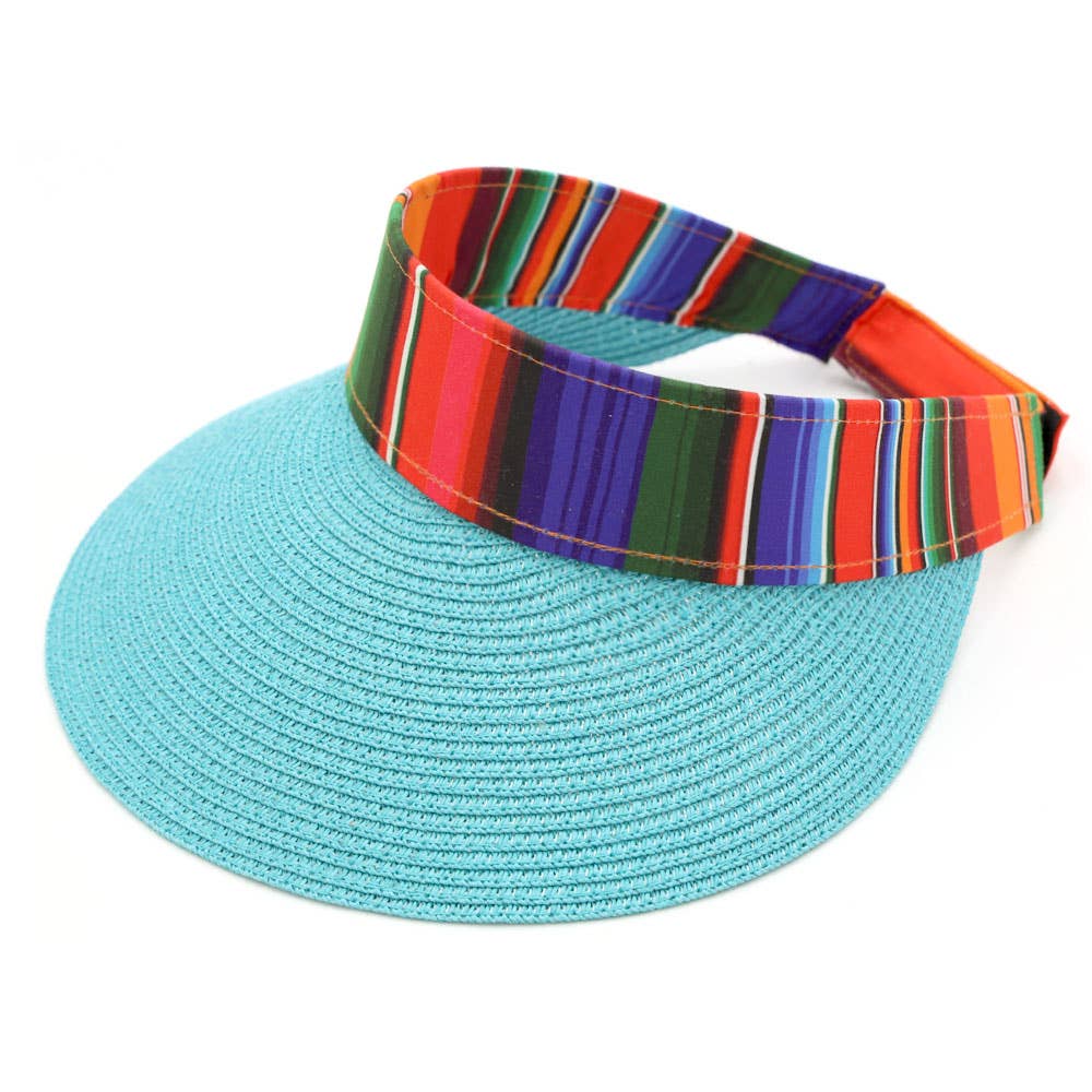 Sensibling Corp. - Wholesale Visor - Women's - Serape Straw Visor Sun Hat4