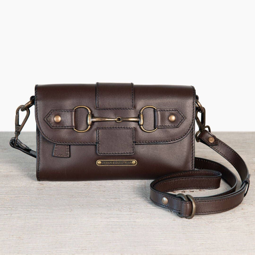 URBAN-EQUESTRIAN - Vendita all'ingrosso Borsa a tracolla - Donna - Dalton - Borsa a tracolla di lusso in pelle con morsetto per cavallo in marrone scuro1