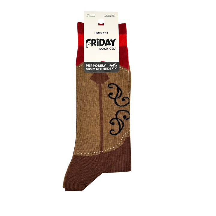 Friday Sock Co. - Wholesale Socks - Men's - Men's Cowboy Boot Mismatched Mid-Calf Socks 2