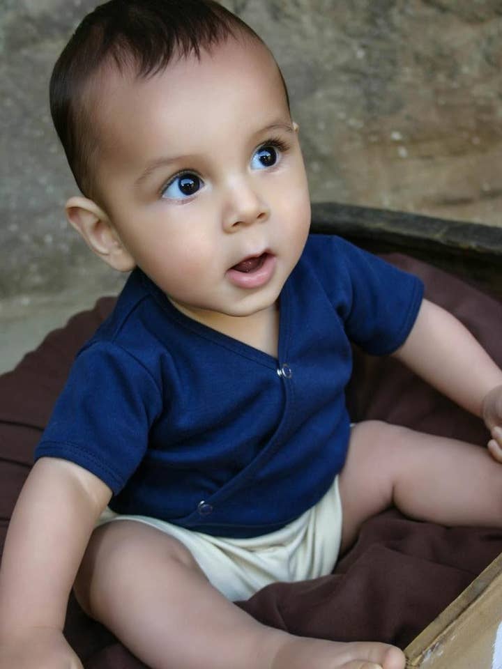 L'ovedbaby - Wholesale Bodysuit (Non-Footed) - Baby - Navy | Organic Short-Sleeve Kimono Bodysuit1