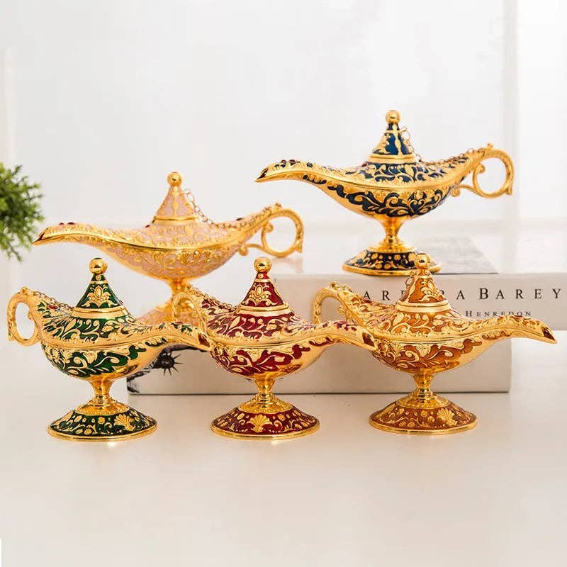 La Bella Monte - Wholesale Incense Holder - Colorful Metal Genie Lamp Bronze Holiday Décor1