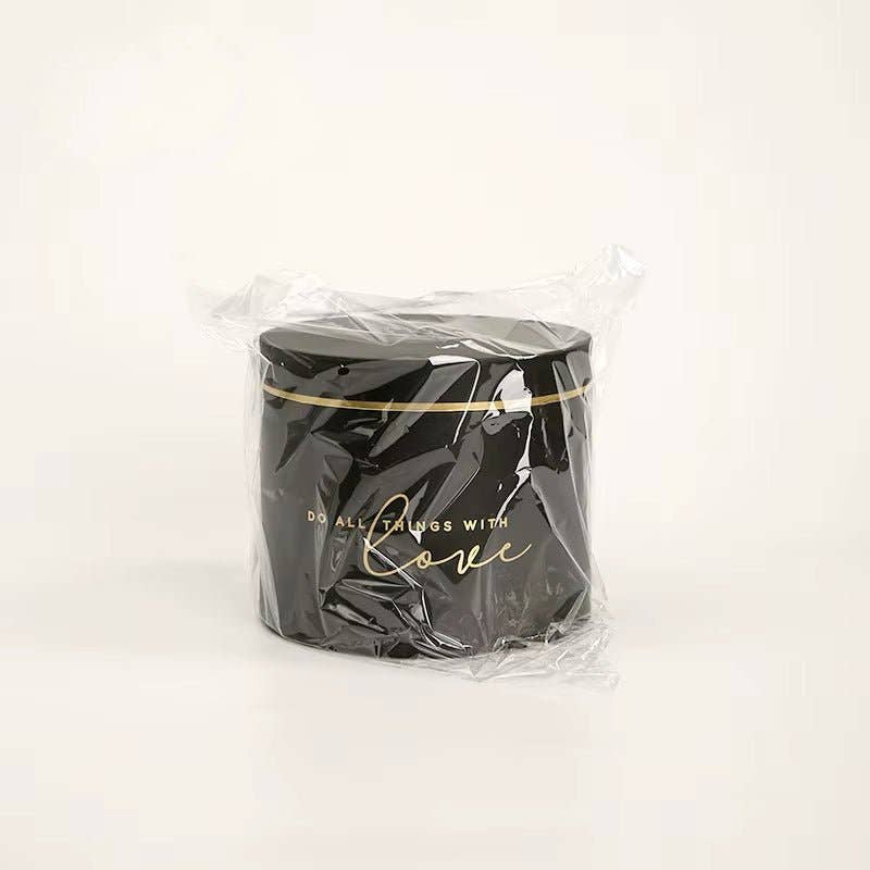 Elegant Design Supply - Wholesale Gift Box - Gold Rim Round Flower Gift Box8