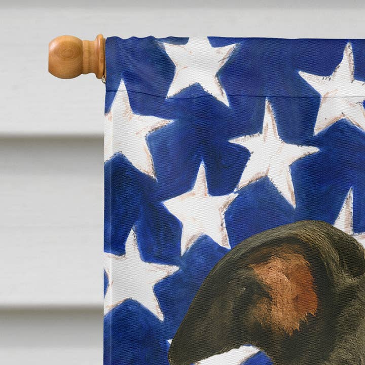 Caroline's Treasures - Vente Drapeaux - Drapeau de Maison Lévrier Noir et Blanc Drapeau Américain WDK62711