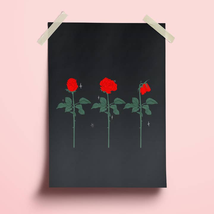 3 Roses Art Print for wholesale by whatmabeldid