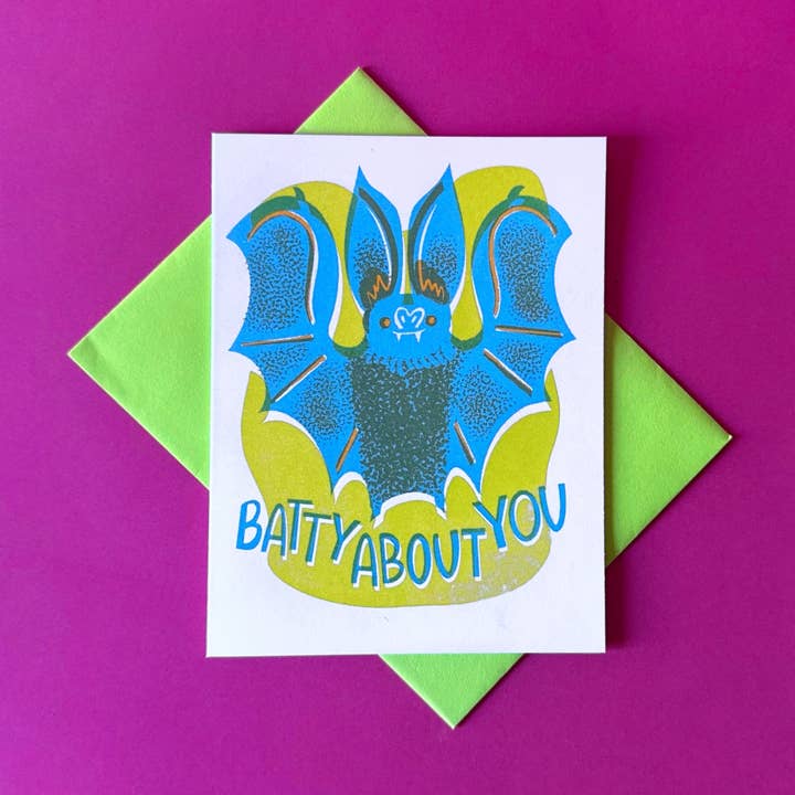 Louco Por Ti - Cartão de amor assustador em risografia por atacado de Pier Six Press