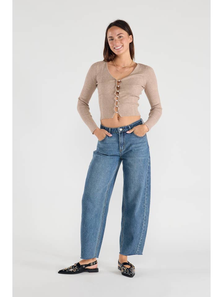 MEDIUM OPEN PACK Relaxed Barrel Jeans with Side Panel XP7013 for wholesale on Faire3