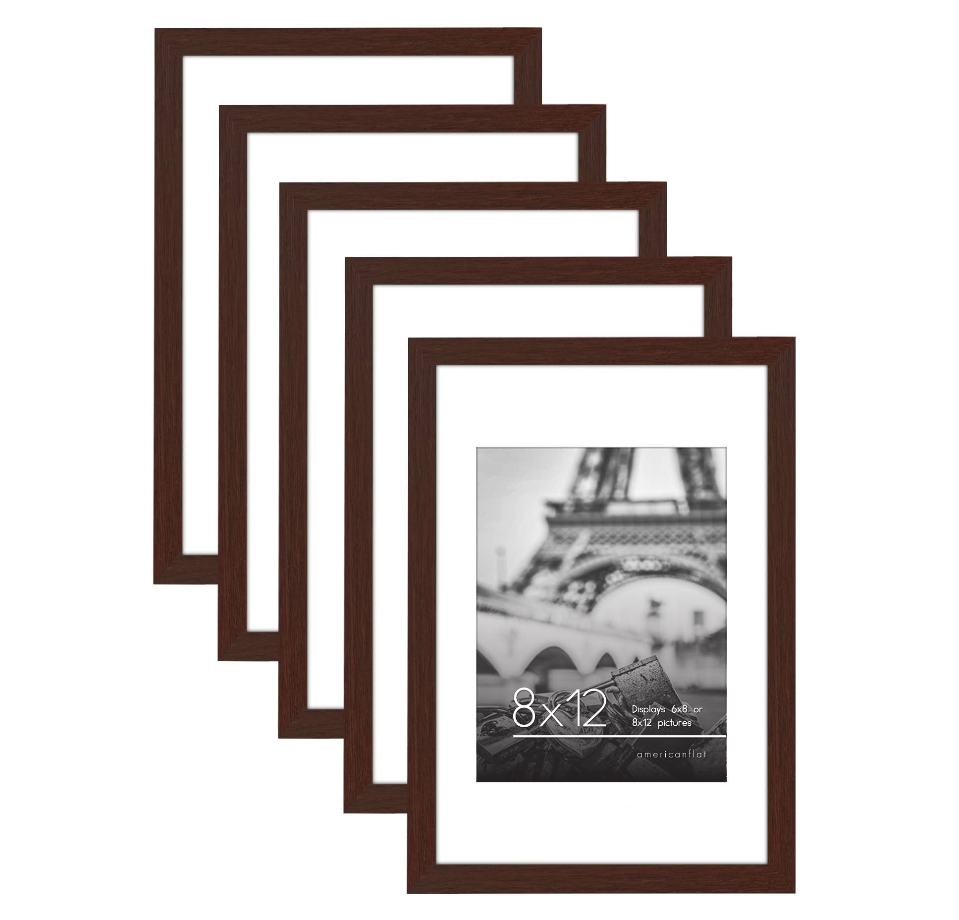Americanflat - Wholesale Picture Frame - Americanflat Picture Frame with Mat Slim Molding (5 Pack)44