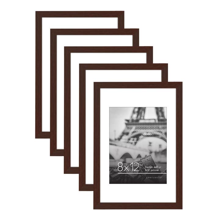 Americanflat - Wholesale Picture Frame - Americanflat Picture Frame with Mat Slim Molding (5 Pack)44