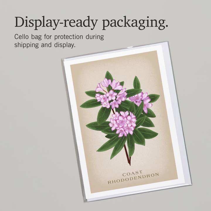Lantern Press - Wholesale Everyday Greeting Card - GREETING CARD Vintage Flora, Coast Rhododendron6