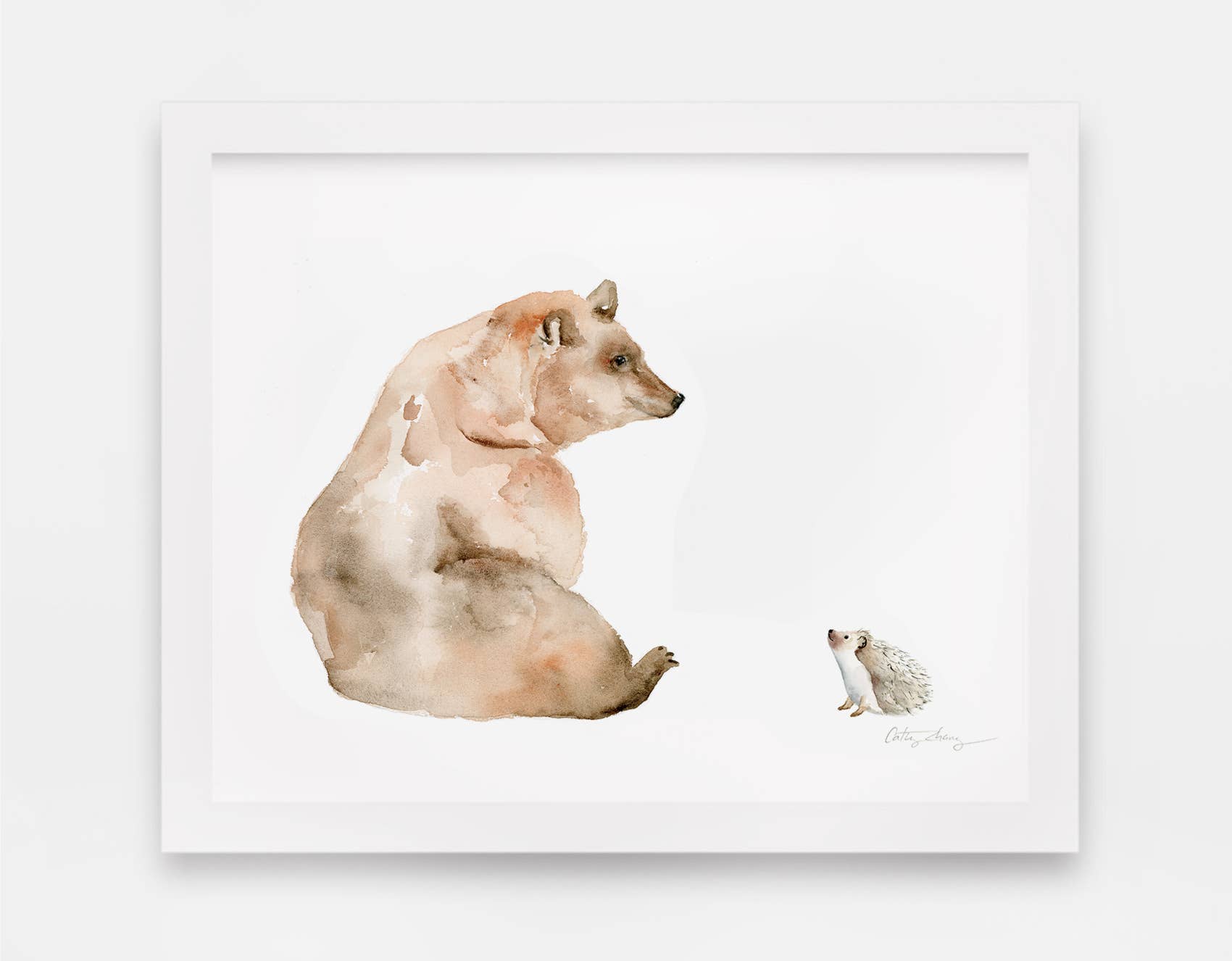 Easy Sunday Club - Vente Affiche d'art - Impression d'art ours brun et hérisson2