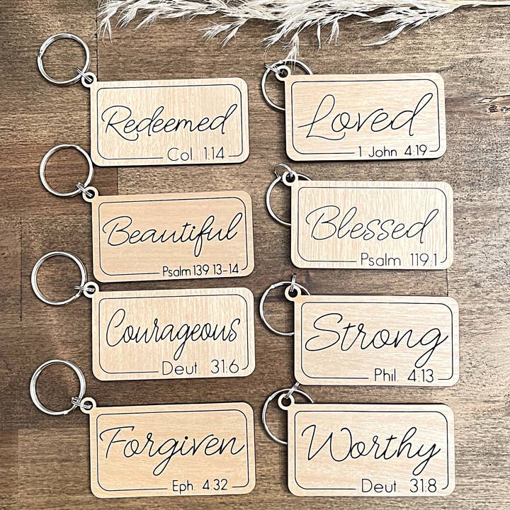 Inspirational Keychains | Purse & Bag Charms | Wood Gifts for wholesale by Krafty Supply