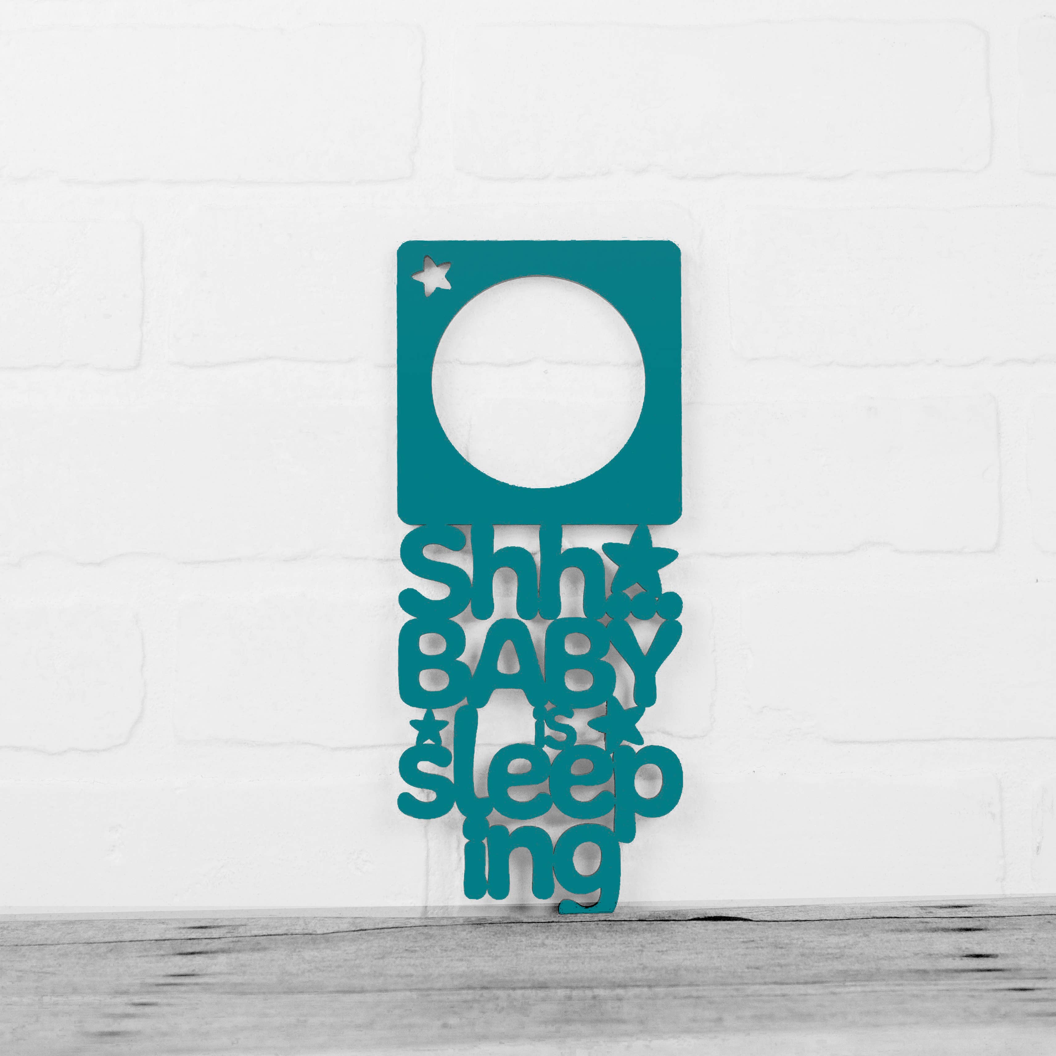 Spunky Fluff - Wholesale Wall Decor - Kids & Baby - Shhh... The Baby Is Sleeping Wood Nursery Door Hanger Sign12
