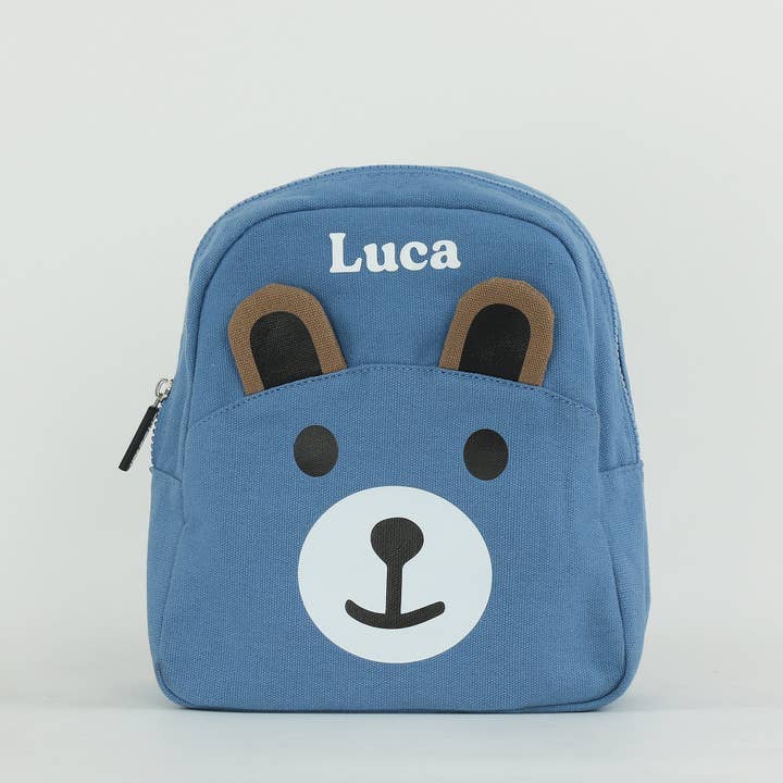 Cribstar - Wholesale Backpack - Kids - Canvas Teddy Toddler Backpack - Blue