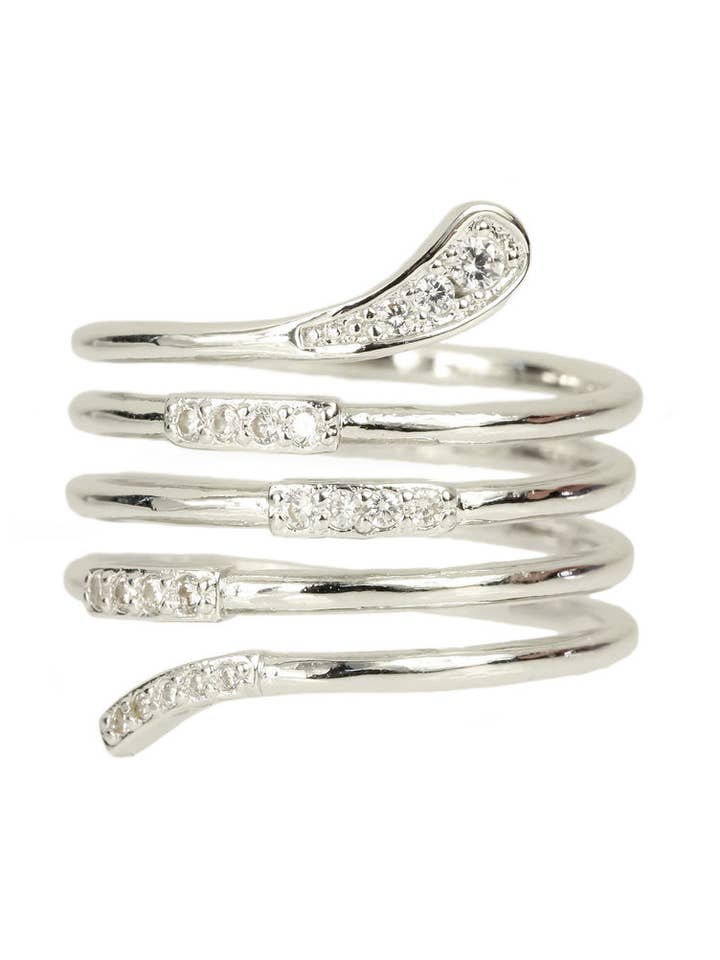 Strass spiraal wikkelring voor wholesale door SAACHI