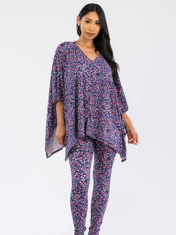 HH637X-FLORAL1 2 PC TOP AND BOTTOM SET for wholesale by H&H Fashion Inc.