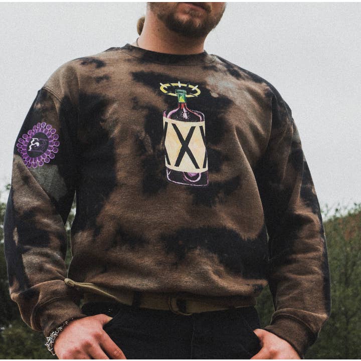 "Holy Bottle" Bleached Sweater for wholesale by Flow Era