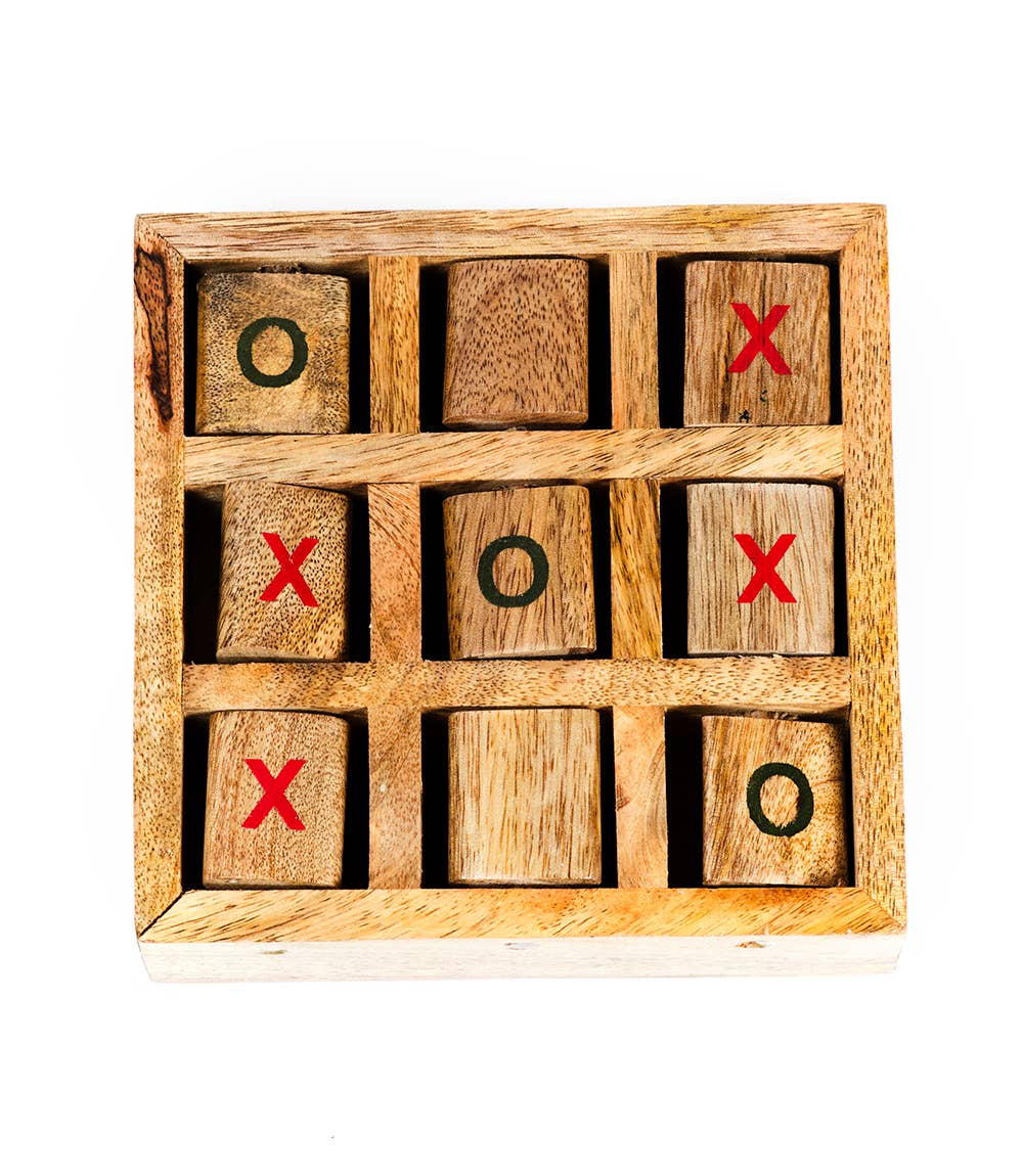 Matr Boomie Fair Trade - Vente Jeux de société - Jeu de voyage Tic-Tac-Toe en bois - Fait main