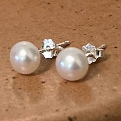 Small Real Pearl Studs, Freshwater Pearls for wholesale by Sela+Sage