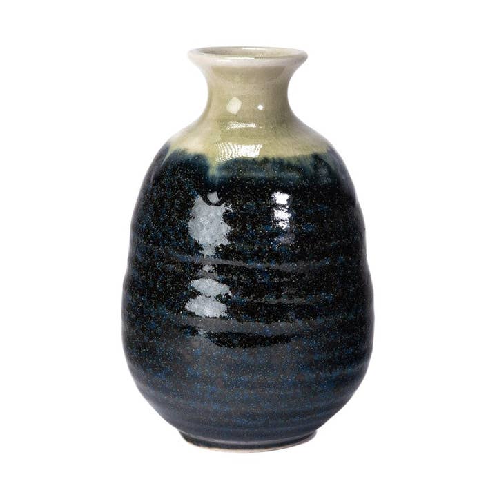 Botella de sake Minoware 2Go Tokkuri azul marino y beige JP (6/60) para venta al por mayor de Urban Tokyo