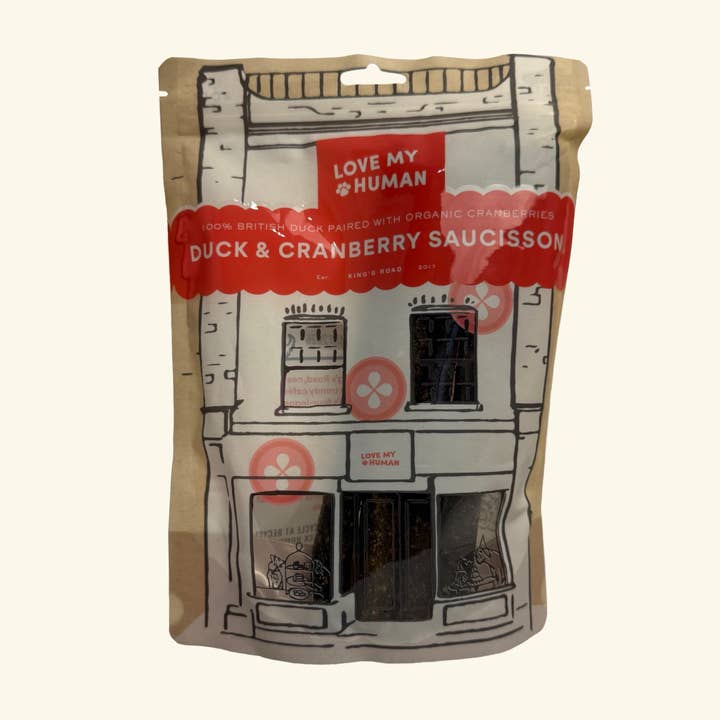 Saucisson de Canard & Canneberge - Love My Human pour la vente par Love My Human