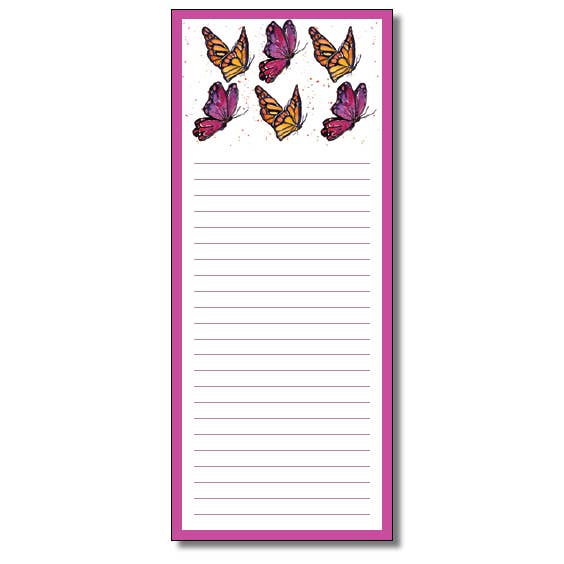 WORDS & WATERCOLORS BY PEG CONLEY - Wholesale Notepad - Orange & Violet Butterflies List Pads