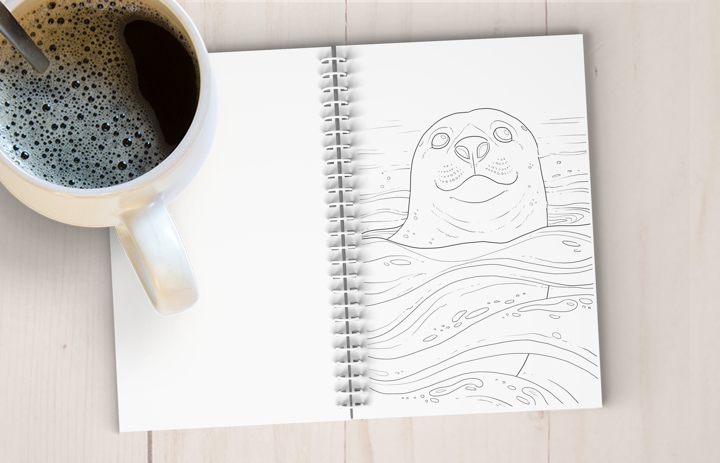 The Snow Finch – wholesale Målarbok - Vuxen – Kustnära Alaska konst målarbok7