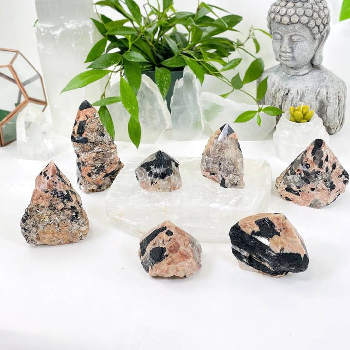 Crystal Black Tourmaline Semi-polished Points by W for wholesale by Rock Paradise