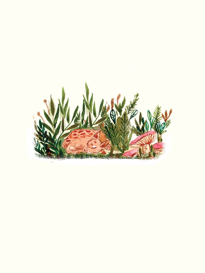 Sovande Rådjur Julkort | Mjuk och Festlig Design | Maria Zvaric Illustration för wholesale av Maria Zvaric Illustration